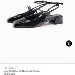 ZARA BLOCK HEEL SLINGBACK SHOES